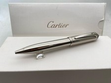 Linda caneta esferográfica Cartier R De corpo de metal prata completo {tinta azul} comprar usado  Enviando para Brazil