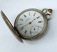 RELOJ BOLSILLO SUIZO ANTIGUO 0.900 PLATA OMEGA ESFERA ROMANA CAJA CAZADOR Ca 1914 segunda mano  Argentina 