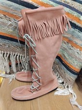 Minnetonka leather pink for sale  WREXHAM