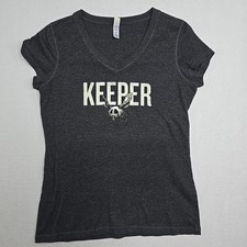Camiseta Jack Daniels Tennessee Honey 'Keeper' Gola V Cinza Tamanho Grande Promocional comprar usado  Enviando para Brazil