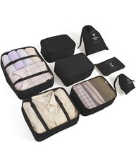 Usado, Conjunto organizador de bagagem de viagem 8 peças bolsas de armazenamento cubos de embalagem de roupas ~ comprar usado  Enviando para Brazil