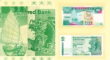 Board of Comm.of Currency, Standard Chartered Bank Singapore/Hong Kong $5,10 1995 comprar usado  Enviando para Brazil