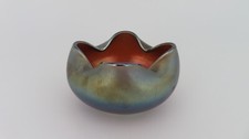 Usado, Tigela de pinça de vidro arte joias imperiais pérola ametista elástica iridescente 3,5" H comprar usado  Enviando para Brazil