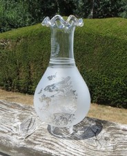 Etched oil lamp for sale  BRIDGWATER