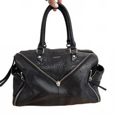 Bolsa Boston de couro diesel preta pebbled alça superior zíper acento Y2K bolsa comprar usado  Enviando para Brazil