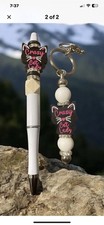 Caneta e chaveiro feitos à mão gato louco senhora. comprar usado  Enviando para Brazil