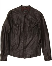 Jaqueta de couro masculina ALL SAINTS Reino Unido 38 couro marrom médio CO28 comprar usado  Enviando para Brazil