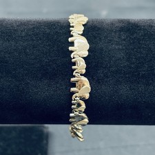 Pulseira de elos de corrente de elefante ouro amarelo 10k 7,5” 6,4 g comprar usado  Enviando para Brazil