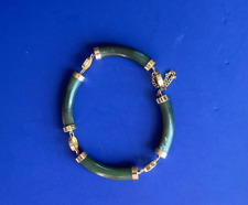 Antiguo brazalete brazalete de eslabones de cadena de seguridad de jade verde de colección/se puede utilizar para piezas segunda mano  Embacar hacia Mexico