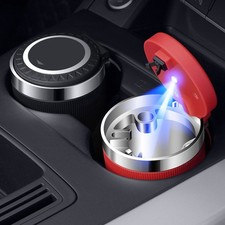 Usado, 1X Cinzeiro de Carro Portátil com Tampa À Prova de Cheiro Azul Led Cinzeiro Copo Acessórios comprar usado  Enviando para Brazil