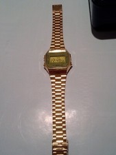 CASIO A168WE (3298) ILUMINATOR ZŁOTY Stalowy zegarek, z pudełkiem + dokumentami na sprzedaż  PL