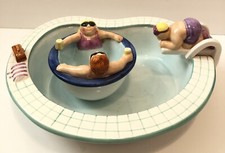 Conjunto de cerâmica Lotus 1995 tigela de chip e mergulho piscina festa banheira de hidromassagem vintage comprar usado  Enviando para Brazil