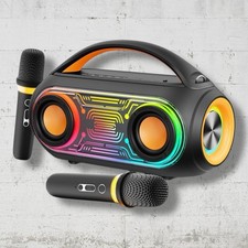 Máquina de karaokê com 2 microfones sem fio, tempo de reprodução 36 H, IPX5 à prova d'água comprar usado Máquina de karaokê com 2 microfones sem fio, tempo de reprodução 36 H, IPX5 à prova d'água comprar usado  Enviando para Brazil