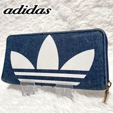 Usado, Carteira Adidas difícil de encontrar redonda com zíper denim logotipo trevo longa edição limitada comprar usado  Enviando para Brazil