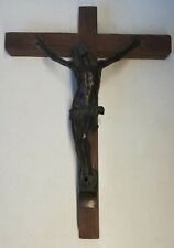Antiguo Crucifijo Madera Y Bronce Colección Deco Vintage Siglo XX H 30 CM segunda mano  Embacar hacia Mexico