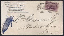 EUA 1893 PUBLICIDADE MANCHESTER MILLS MILHO RICHMOND VA CAPA REPARADA À ESQUERDA VER comprar usado  Enviando para Brazil