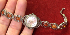 Vintage Past Times relógio feminino decorado âmbar real totalmente funcional comprar usado  Enviando para Brazil
