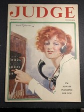 Judge Magazine December 12 1925  Pretty Flapper Girl Telephone Operator Red Head comprar usado  Enviando para Brazil