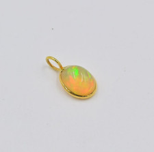 Berloque de prata 925 sólido menor, pingente de ouro opala etíope 9x7mm feito à mão comprar usado  Enviando para Brazil