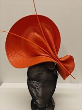 Chapéu de casamento laranja grande palha fascinador pena avestruz espinha millinery headband comprar usado  Enviando para Brazil