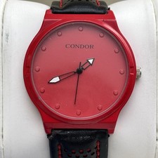 Usado, Vintage Condor Relógio Masculino Quartzo Vermelho C3419 Preto Pop Moderno - Nova Bateria comprar usado  Enviando para Brazil