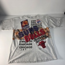 Camiseta Vintage 1993 Chicago Bulls Suns NBA Finals XXL Michael Jordan Barkley Cinza, usado comprar usado  Enviando para Brazil