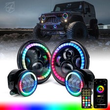 Usado, Farol de LED 7" e farol de neblina 4" perseguindo halo combo para Jeep Wrangler 1997-2018 comprar usado  Enviando para Brazil