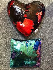 Cushions sequined heart for sale  SWANSEA