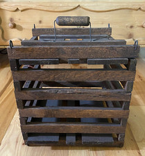 Antiga caixa de ovos primitiva vintage transportadora de madeira galinha galinha fazenda rústica comprar usado  Enviando para Brazil