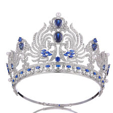 Tiara de cristal 10 cm de altura CZ coroa casamento rainha princesa ajustável para mulheres comprar usado  Enviando para Brazil