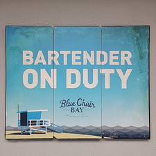 Placa de praia de madeira Blue Chair Bay Rum BARTENDER ON DUTY 24x19 Man Cave comprar usado  Enviando para Brazil