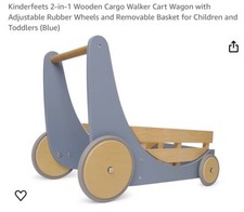 Novo na caixa Kinderfeets 2 em 1 vagão de carga/carrinho de madeira e rodas de borracha ajustáveis comprar usado  Enviando para Brazil