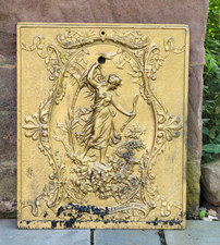 Usado, Placa de fogão c1900 ferro fundido 24" tampa de lareira caçadora Diana antiga vitoriana comprar usado  Enviando para Brazil