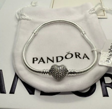 Pulseira Berloque Corrente Cobra Pandora Moments Coração Espumante Palmas Tamanho 7,1 em 18 comprar usado  Enviando para Brazil