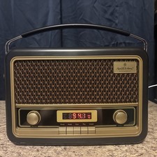 Rádio Bluetooth AM/FM estilo vintage retrô preto portátil lareira e trabalho manual comprar usado  Enviando para Brazil