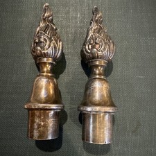 Par antigo de chama banhada a prata 🔥 rolha de garrafa final/extintor de vela comprar usado  Enviando para Brazil