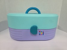 Caboodles #2615 Vintage Anos 90 3 Camadas Estojo Rígido de Viagem Espelho de Maquiagem Roxo Verde-azulado comprar usado  Enviando para Brazil