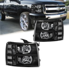 Conjunto de faróis 2 peças para lâmpadas dianteiras Chevrolet Silverado 1500 2007-2013 comprar usado  Enviando para Brazil