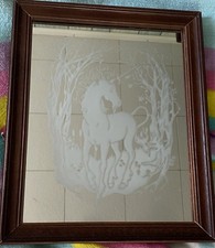 Unicorn etched mirror for sale  Abbottstown