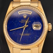 Rolex President 36mm Day-Date 18038 relógio de ouro amarelo mostrador azul lápis comprar usado  Enviando para Brazil