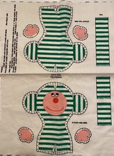 Painel de tecido vintage de pelúcia de bicho de pelúcia listrado verde moinhos de molas corte costura, usado comprar usado  Enviando para Brazil
