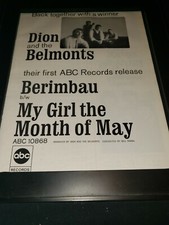 Cartaz promocional original raro Dion & The Belmonts Berimbau anúncio emoldurado! #2 comprar usado  Enviando para Brazil