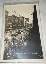 Cartão postal foto real desfile infantil escolar Los Angeles Califórnia CA RPPC! comprar usado  Enviando para Brazil