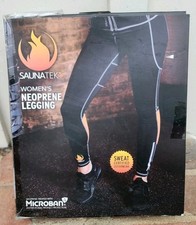 Leggings femininas SAUNATEK de neoprene suor sauna modeladora de corpo cintura treinador M, usado comprar usado  Enviando para Brazil
