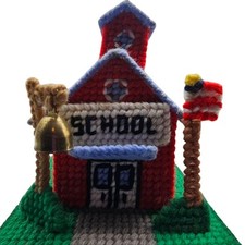 Lona Plástica Vintage Feita à Mão Escola Casa Village Diarama Country 6"x4" x7" comprar usado  Enviando para Brazil