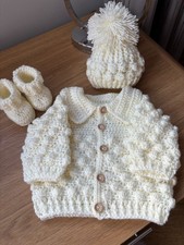 Baby cardigan beanie for sale  ROTHERHAM