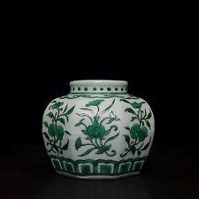 Vaso quadrado 5,9" porcelana dinastia ming marca xuande porcelana esmalte verde frutas oito comprar usado  Enviando para Brazil