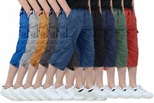 Bermuda cargo KEFITEVD masculina casual sarja elástica 3/4 ajuste solto vários bolsos comprar usado  Enviando para Brazil