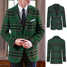 Jaqueta xadrez vermelha verde masculina casaco de tweed blazers peito único roupa de festa de Natal comprar usado  Enviando para Brazil