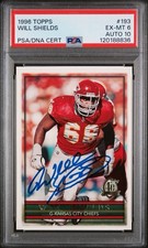 1996 Topps Will Shields Auto #193 - Kansas City Chiefs HOF PSA 6/10 Pop Baixo, usado comprar usado  Enviando para Brazil